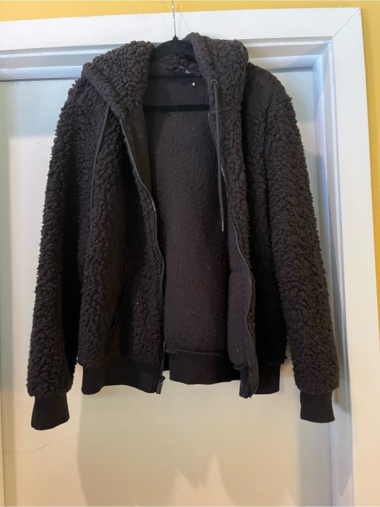 Marc New York Jackets & Blazers - Marc New York Brown Teddy Zip Hoodie Jacket